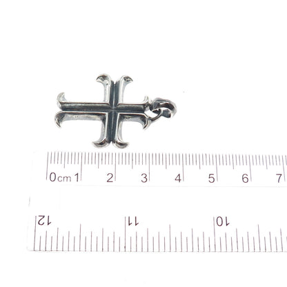 925 Sterling Silver Vintage Cross Religious Oxidized Charm Pendant