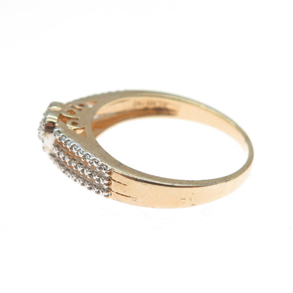 DBJ DEE BERKLE 925 Sterling Silver Gold Plated Real Diamond Heart Ring Size 10