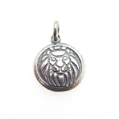 925 Sterling Silver Vintage Leo Zodiac & Dragon Chinese Horoscope Mini Pendant