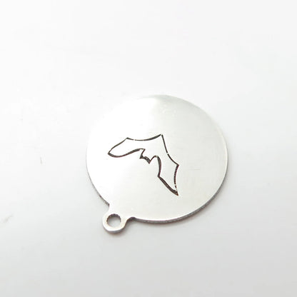 925 Sterling Silver USA Two In Town Bat Charm Pendant