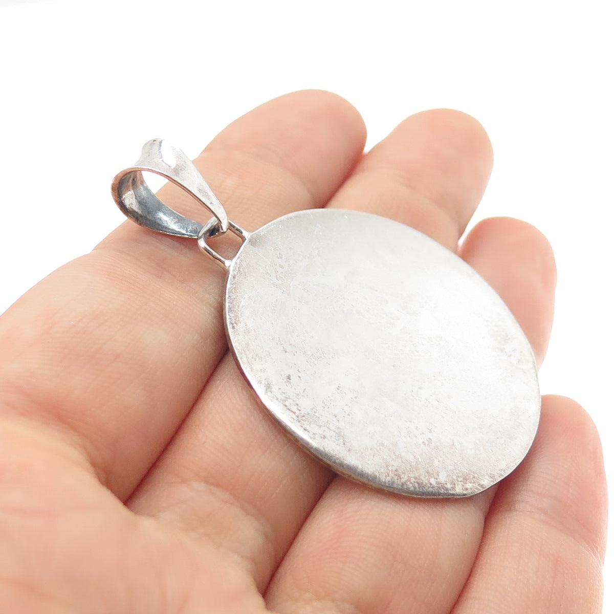 925 Sterling Silver Vintage Floral Dotted Charm Pendant