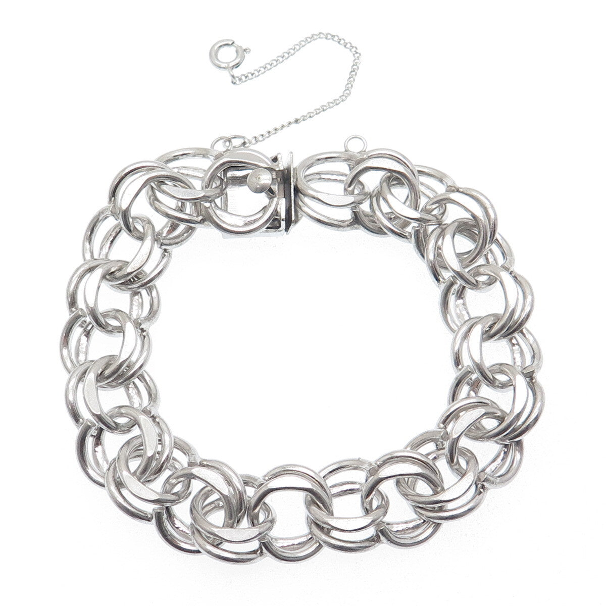 925 Sterling Silver Antique Art Deco Bismark Link Bracelet 7"