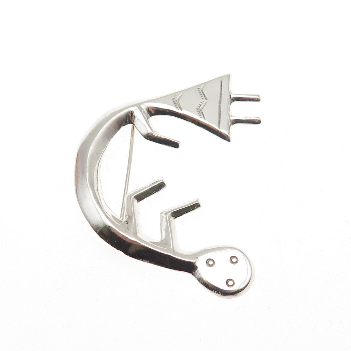 Patrick Yellowhorse Navajo Old Pawn 925 Sterling Vintage Kachina Doll Pin Brooch