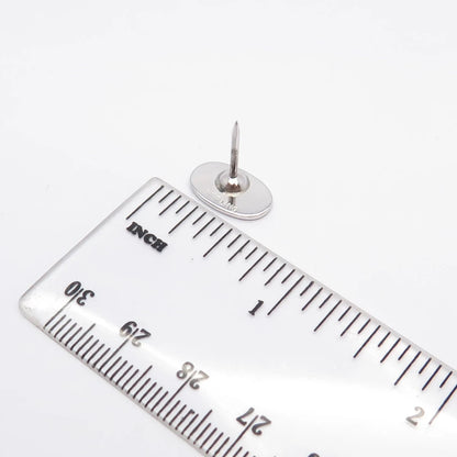 925 Sterling Silver Vintage Striped Oval Lapel Pin