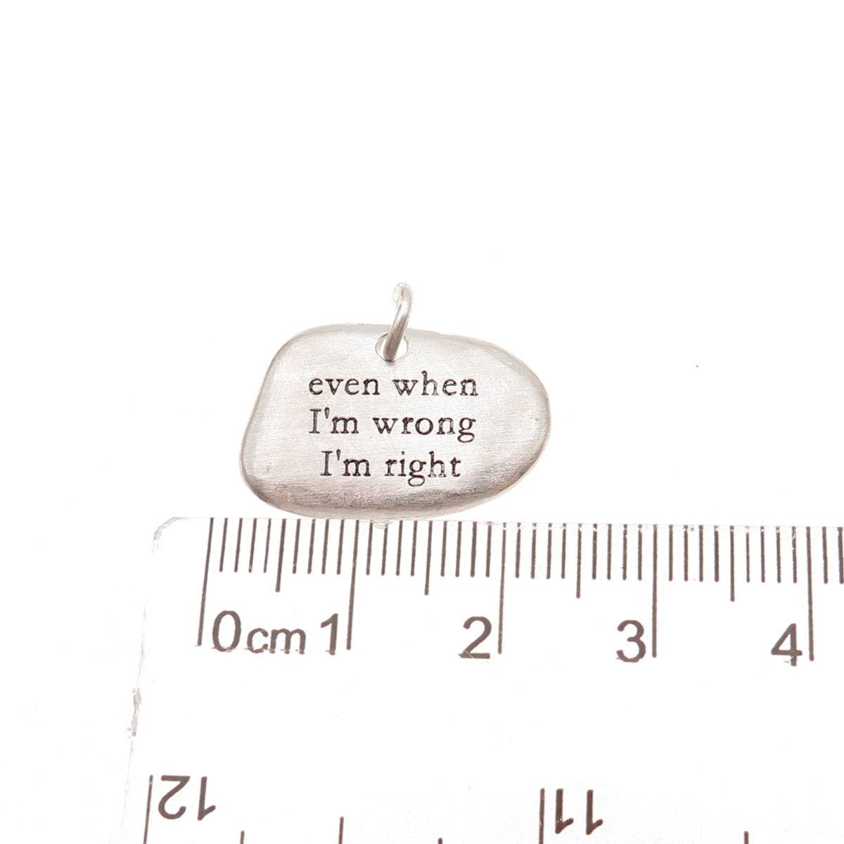 Bjorg 925 Sterling Silver Vintage Even When I'm Wrong I'm Right Charm Pendant