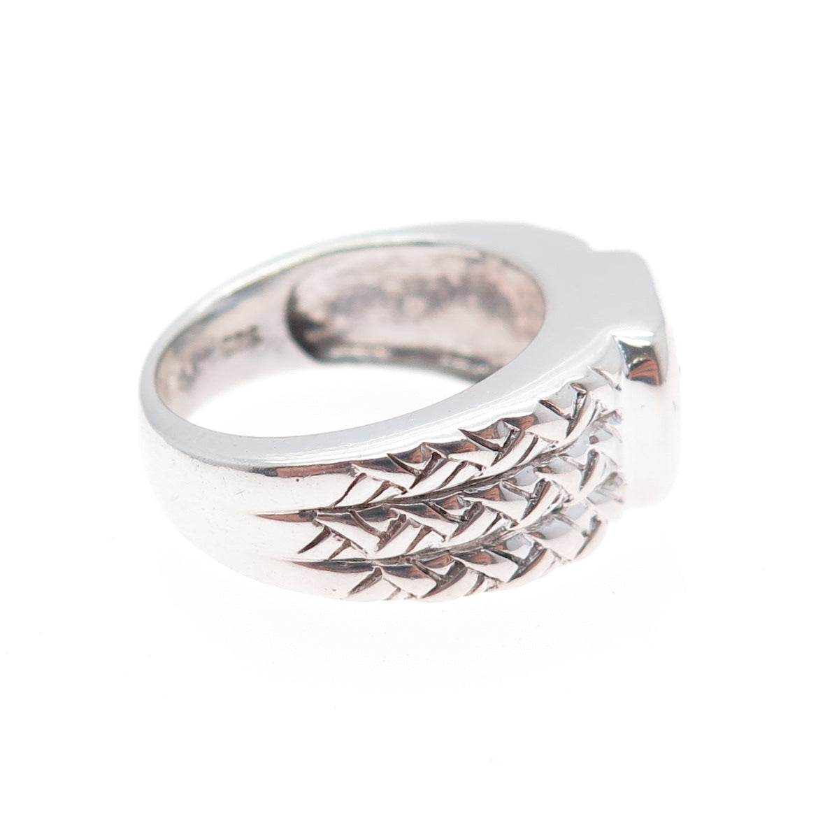 CLYDE DUNEIER CID 925 Sterling Silver Vintage Real Blue Topaz Ring Size 6.75