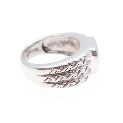 CLYDE DUNEIER CID 925 Sterling Silver Vintage Real Blue Topaz Ring Size 6.75