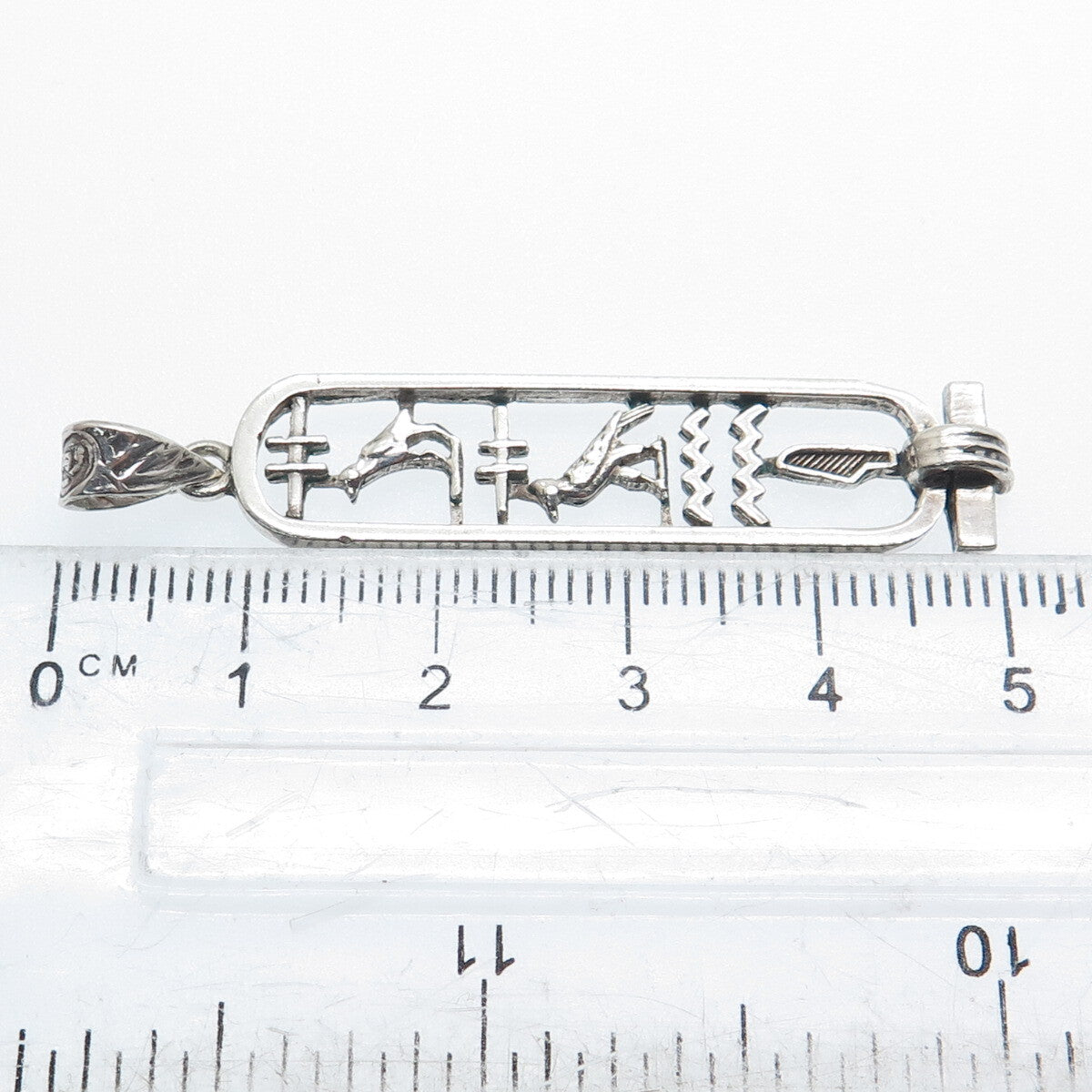 925 Sterling Silver Vintage Egyptian Cartouche Pendant