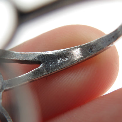 925 Sterling Silver Vintage Butterfly Oxidized Ring Size 9.25