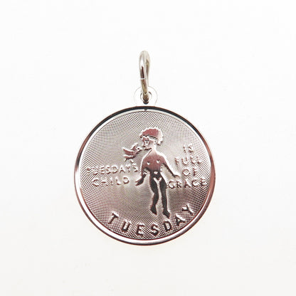 JAY POSON 925 Sterling Silver Vintage Tuesday's Child Charm Pendant