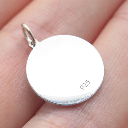 925 Sterling Silver Yellow Enamel Florida State Map Minimalist Charm Pendant