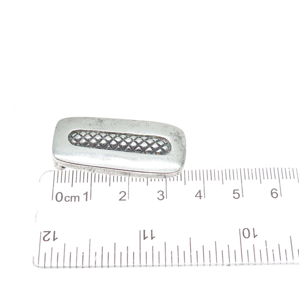 925 Sterling Silver Vintage Modernist Oxidized Charm Pendant