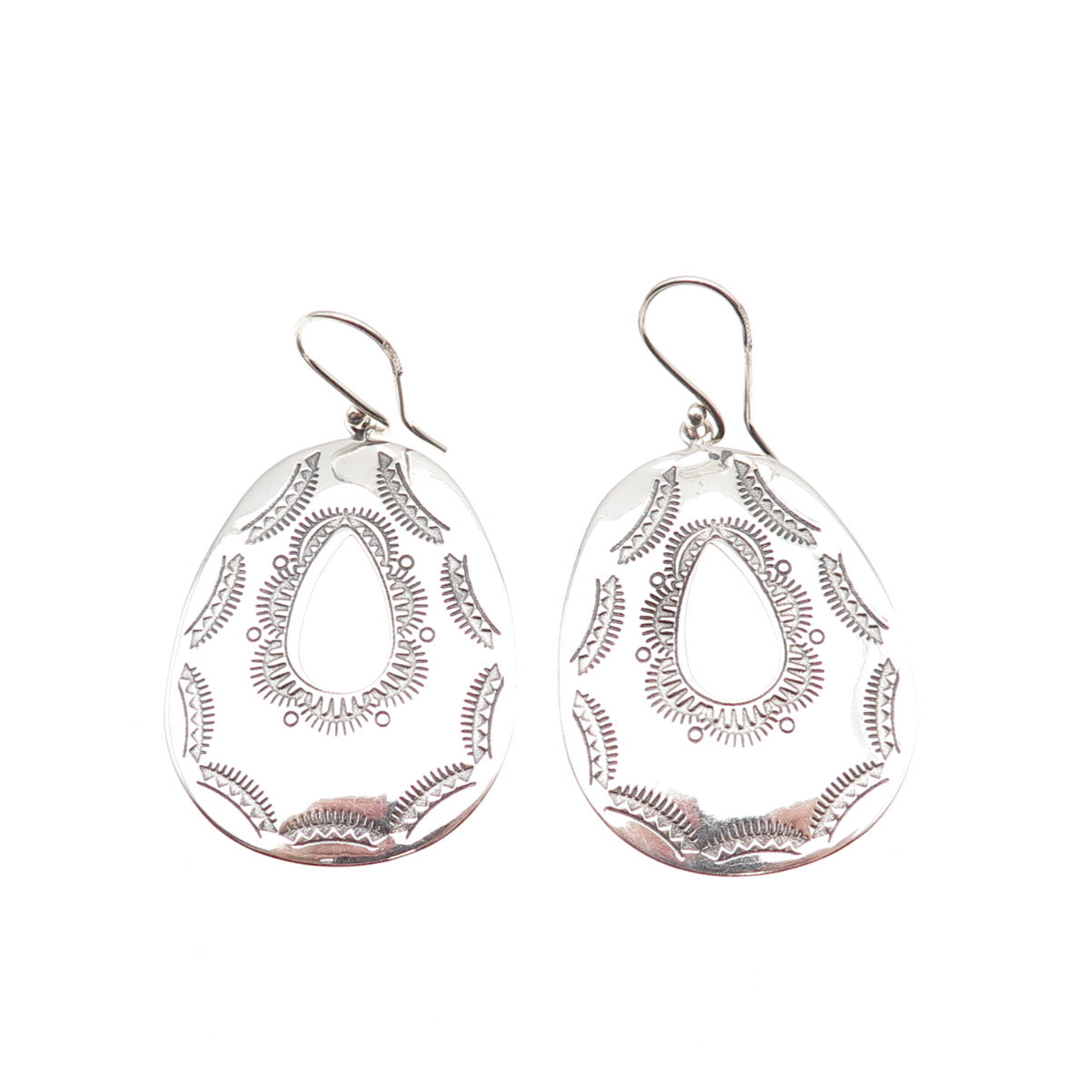 FD Felicia Design 925 Sterling Silver Vintage Oxidized Southwest Dangle Earrings