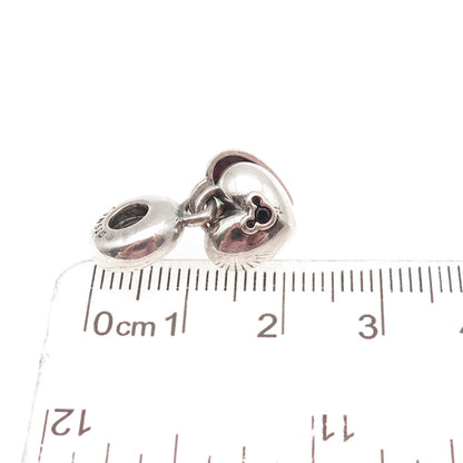 PANDORA & DISNEY 925 Sterling Enamel C Z Mickey Minnie Mouse Heart Dangle Charm