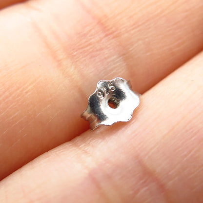925 Sterling Silver C Z Symbol of Peace Stud Earrings