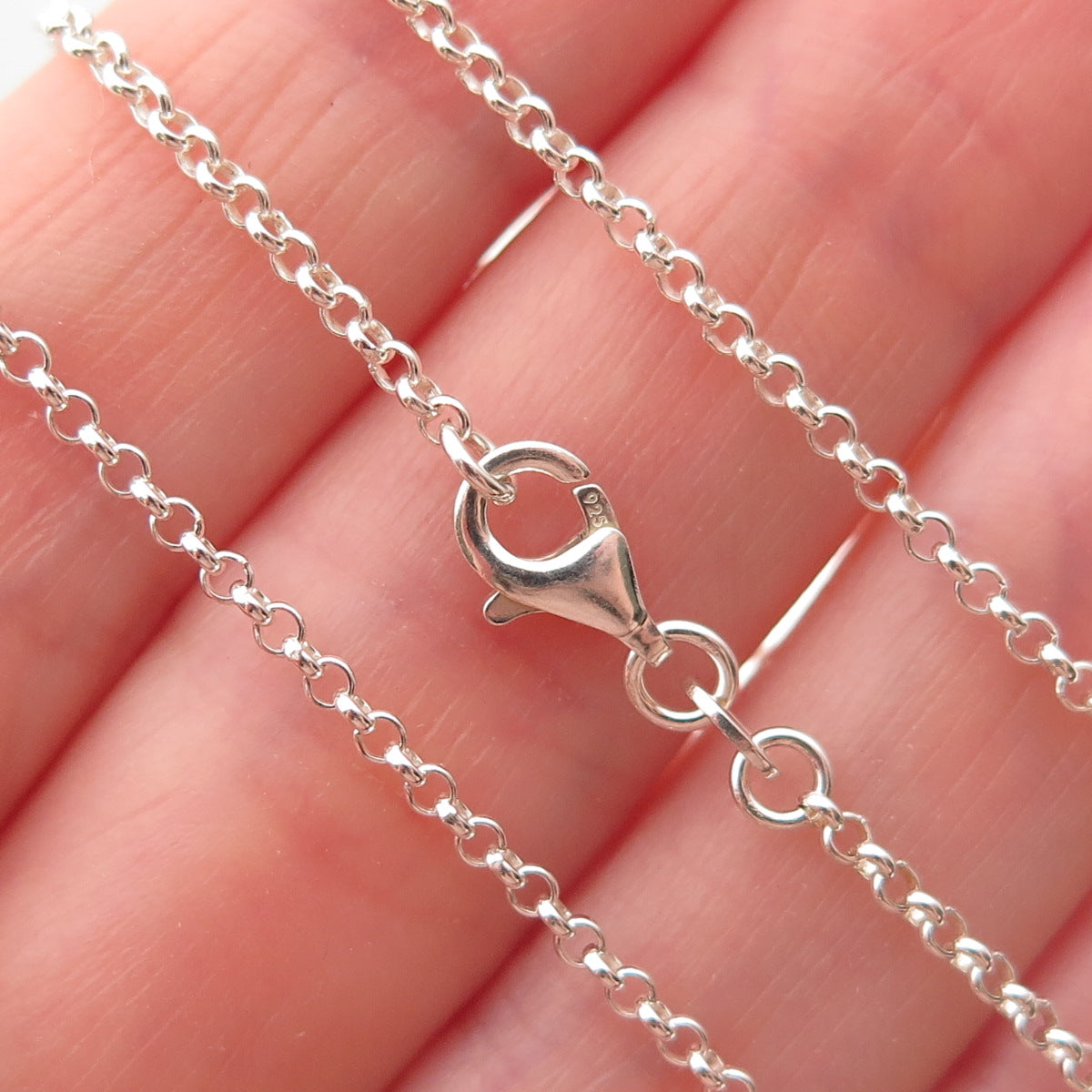 Han 925 Sterling Silver Rolo Chain Necklace 18"