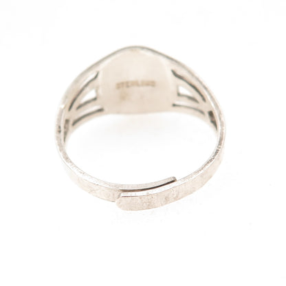 925 Sterling Silver Antique Art Deco Girl Scout Adjustable Ring Size 7
