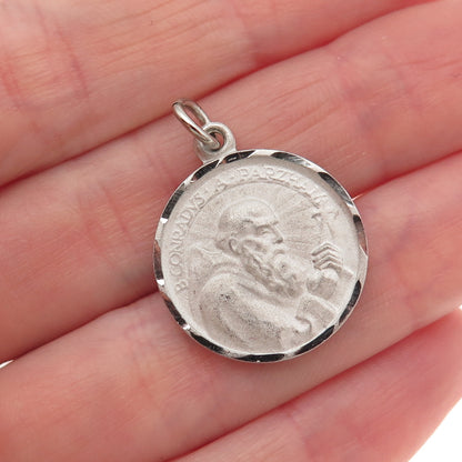 925 Sterling Silver Filled Vintage Saint John Eudes Mini Charm Pendant