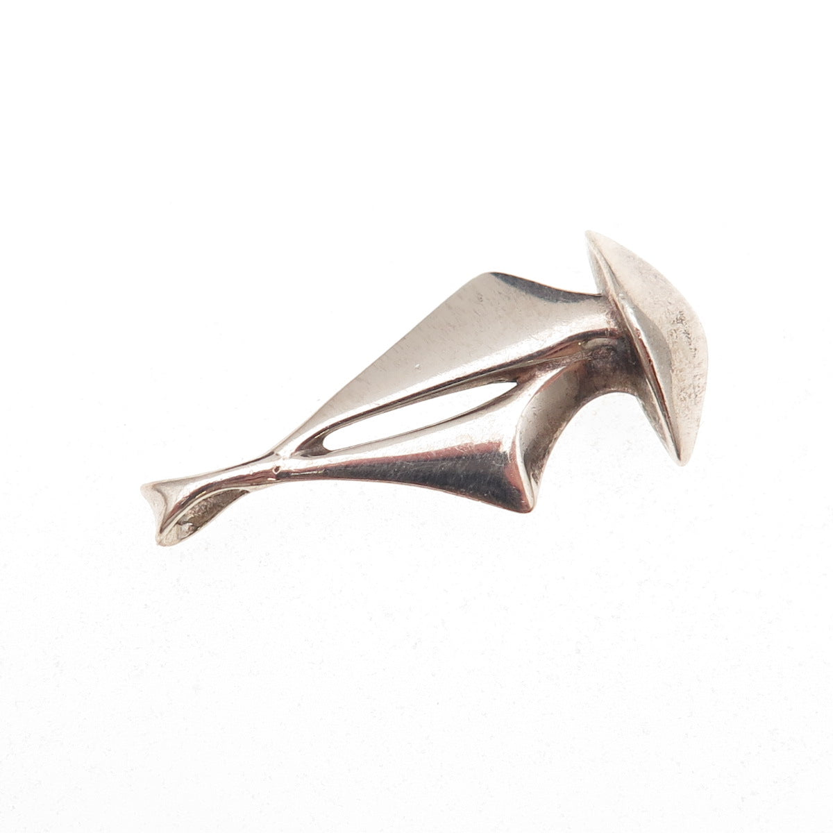 925 Sterling Silver Vintage Sailboat Modernist Charm Pendant