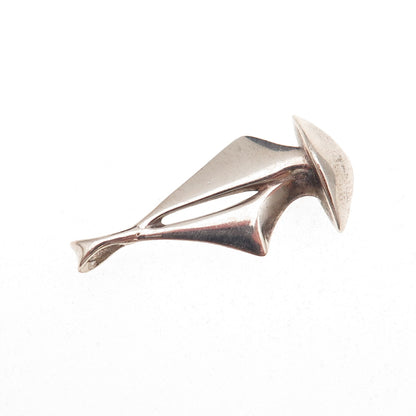 925 Sterling Silver Vintage Sailboat Modernist Charm Pendant