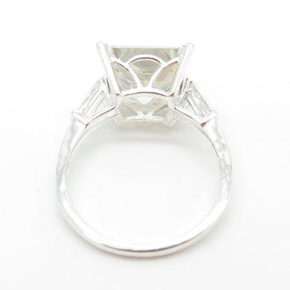 925 Sterling Silver Princess-Cut C Z Engagement Ring Size 11.25