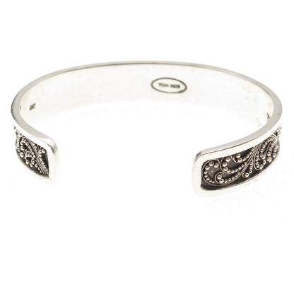 Lois Hill Sterling Silver Vintage Granulated Scroll Adjustable Bracelet 6.75"