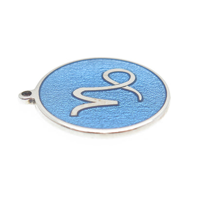 925 Sterling Silver Enamel Capricorn Zodiac Sign Minimalist Charm Pendant