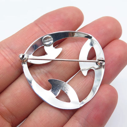 925 Sterling Silver Vintage Denmark Modernist Pin Brooch
