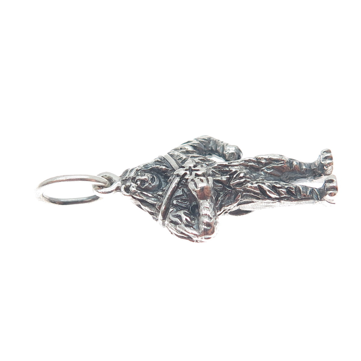 925 Sterling Silver Vintage Cowardly Lion Wizard of Oz Oxidized Charm Pendant