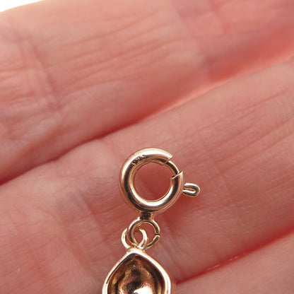 Ross Simons Sterling Gold Plated Real Diamond Fleur de Lis Spring Ring Pendant