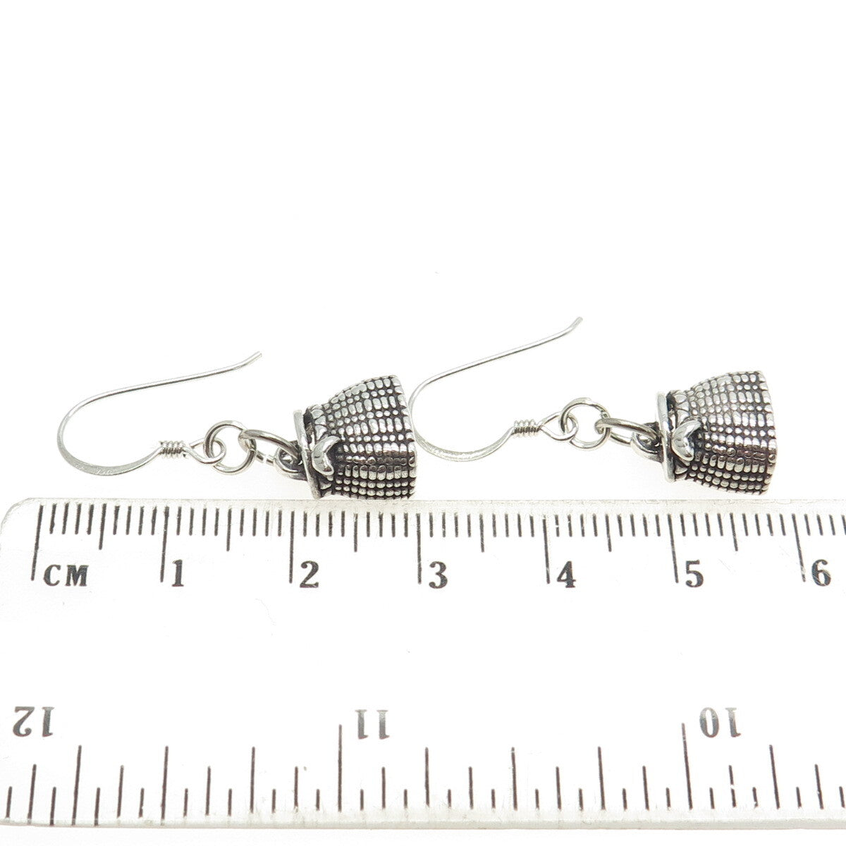 SUNWEST 925 Sterling Silver Vintage Picnic Basket Dangling Earrings