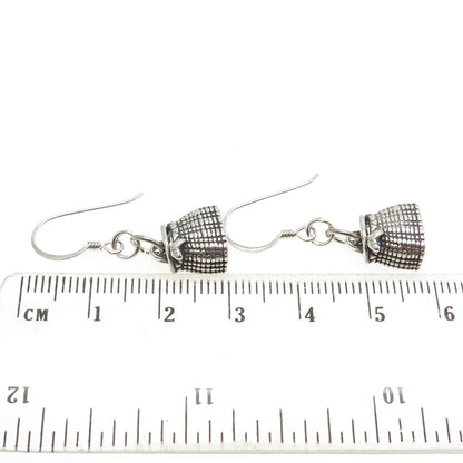 SUNWEST 925 Sterling Silver Vintage Picnic Basket Dangling Earrings