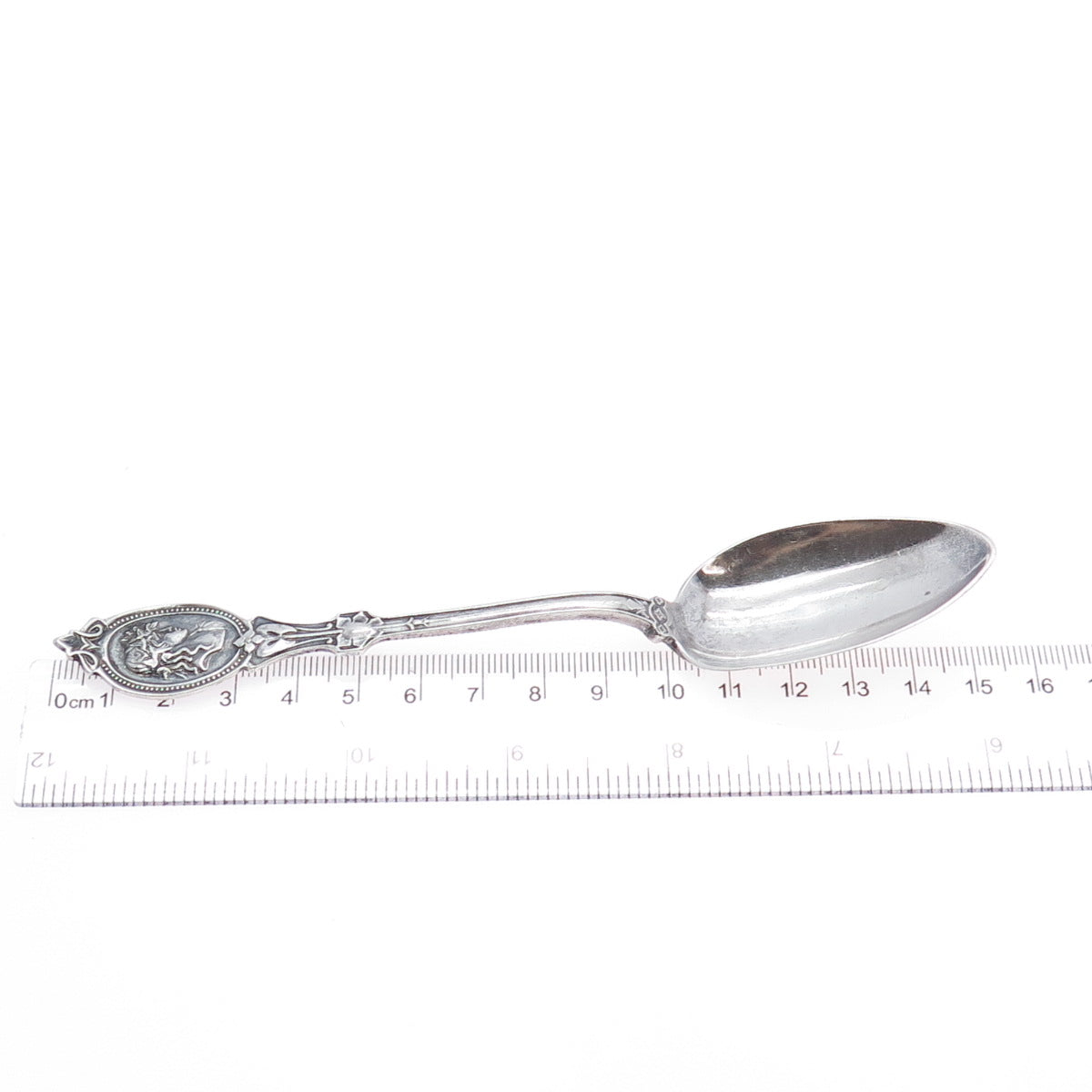 HORCHKISS & SCHREUDER 925 Sterling Silver Antique 1867 Medallion Coffee Spoon