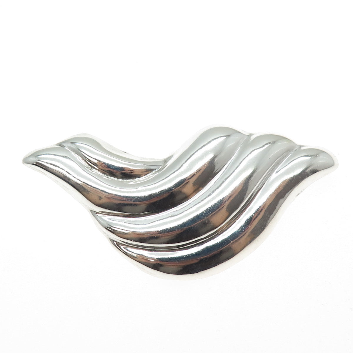 925 Sterling Silver Vintage Mexico Modernist Oxidized Pin Brooch / Pendant