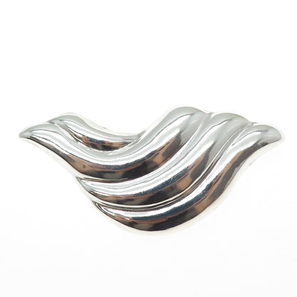 925 Sterling Silver Vintage Mexico Modernist Oxidized Pin Brooch / Pendant