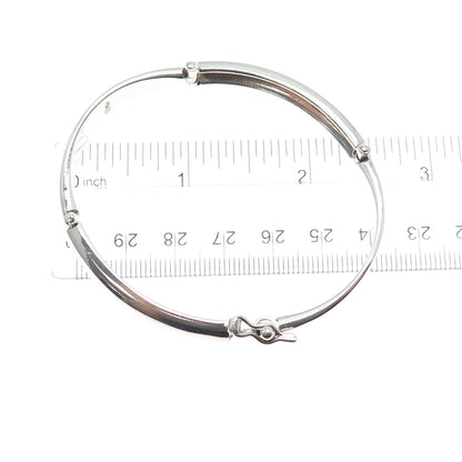 925 Sterling Silver Vintage Italy Modernist Panel Link Bracelet 6.75"