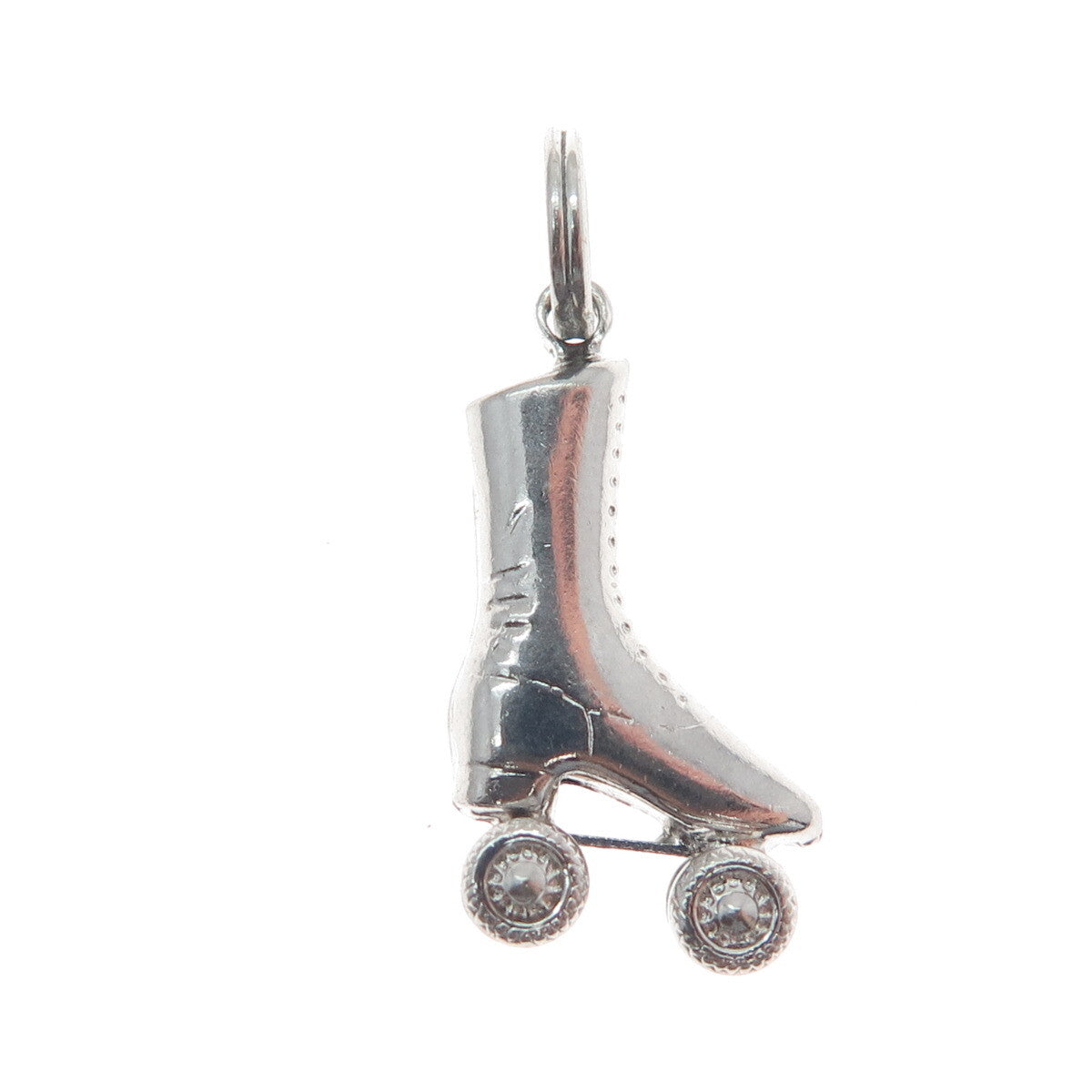 925 Sterling Silver Antique Art Deco Roller Skate Shoe 3D Charm Pendant