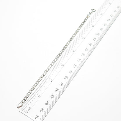 925 Sterling Silver Vintage Italy Curb Link Bracelet 7"