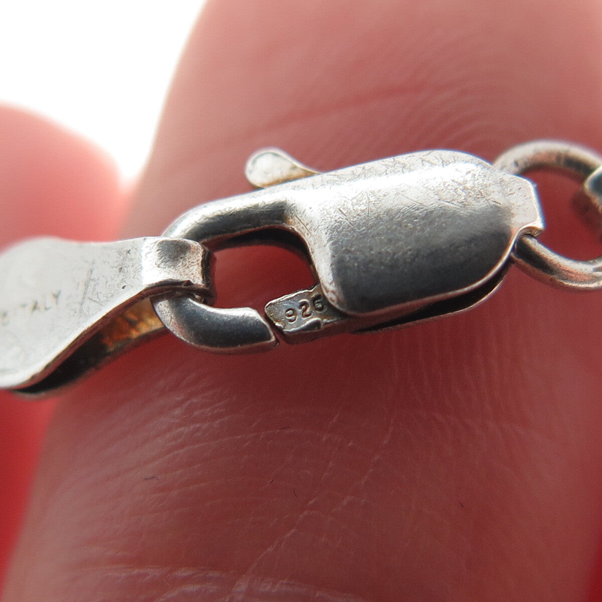 925 Sterling Silver Vintage Italy Flat Anchor Mariner Link Bracelet 7"