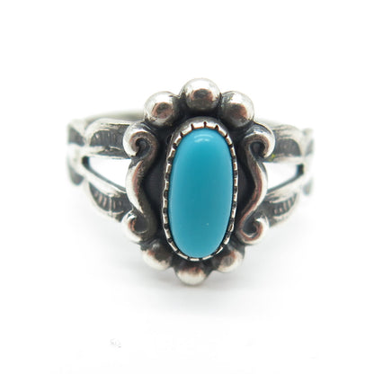 BELL TRADING POST Old Pawn Sterling Silver Southwestern Turquoise Ring Size 3