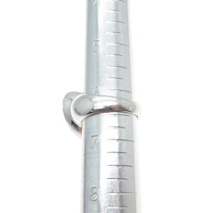 925 Sterling Silver Round-Cut Black & White C Z Heart Ring Size 6.5