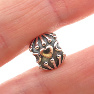 Pandora 925 Sterling Silver Gold Love & Hugs Slide Bead Charm