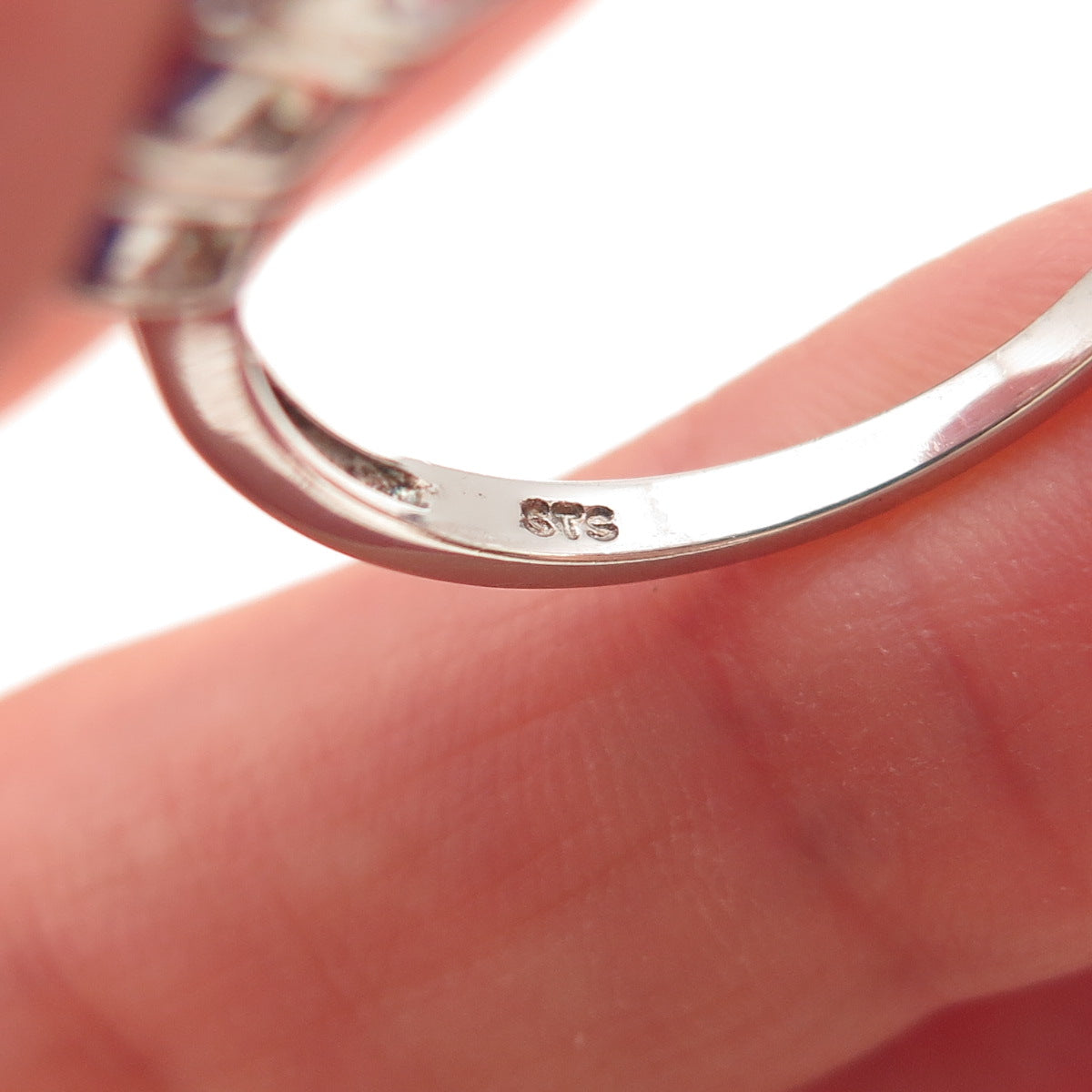 Chuck Clemency 925 Sterling Silver Real Oval-Cut Tanzanite Ring Size 8.5