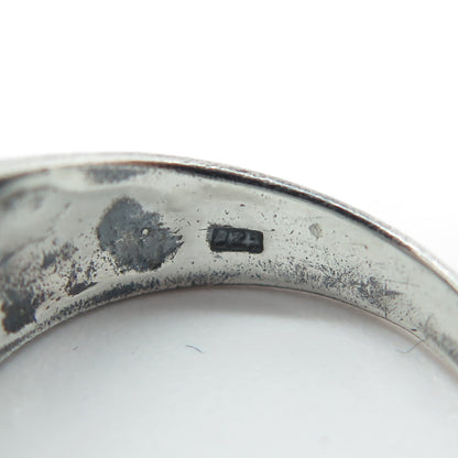 925 Sterling Silver Vintage Ribbed Ring Size 7