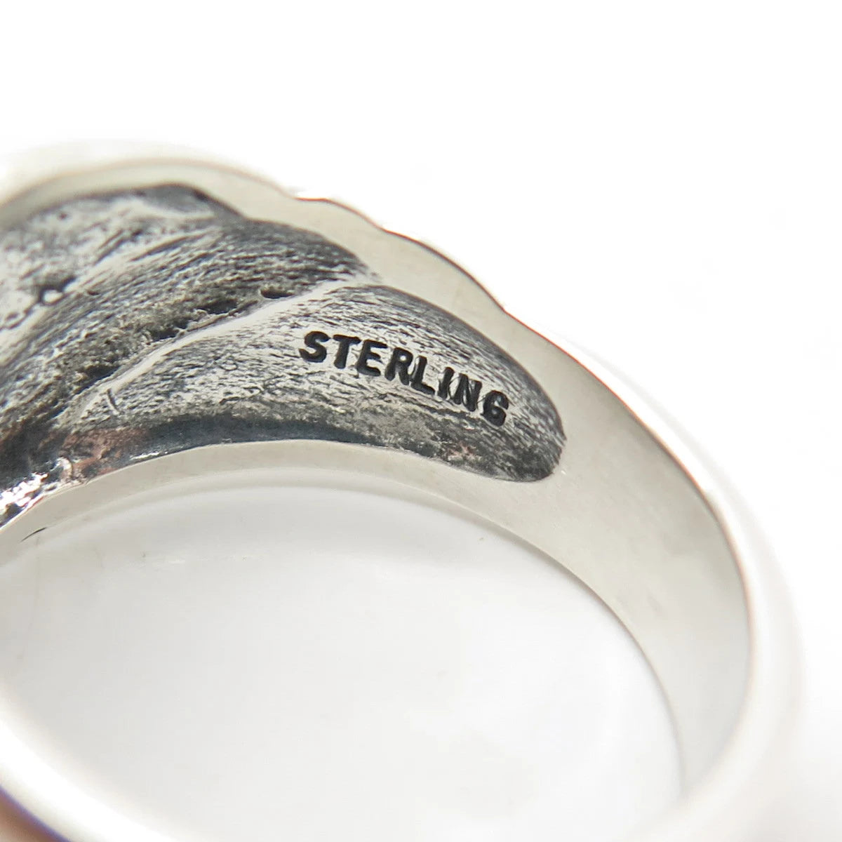 925 Sterling Silver Vintage Kabana Striped Ring Size 10