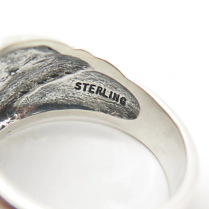 925 Sterling Silver Vintage Kabana Striped Ring Size 10