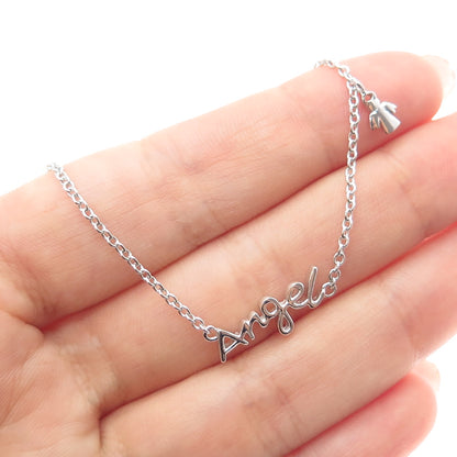 925 Sterling Silver Angel Cable Chain Necklace 16-18"