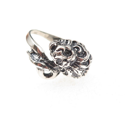 925 Sterling Silver Vintage Lion Oxidized Ring Size 6.5
