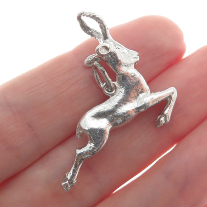 925 Sterling Silver Vintage Gazelle Minimalist Charm Pendant