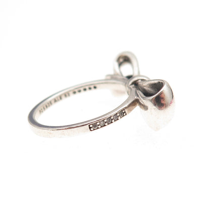 Pandora 925 Sterling Silver C Z Brilliant Bow Ring Size 5.5